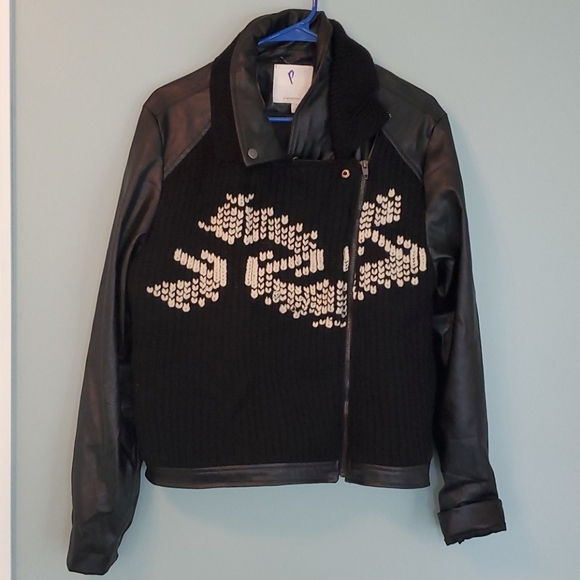 Anthropologie Jackets & Blazers - Anthropologie Faux Black Leather Jacket XL